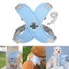 Colete para animais de estimação sem puxões para cães com argola em D de metal sólido para cães pequenos e médios arneses reflexivos sem estrangulamento com trela 2