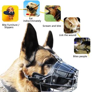 Pet Dog Mouth Breathable Adjustable Anti-Bite Metal Muzzle Protection Cover Dog Accessories 1