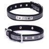Collar de perro personalizado, Collar de gato reflectante de cuero, etiqueta de identificación grabada personalizada para cachorros, perros grandes, accesorios para mascotas 4