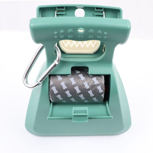 Colher de cocô dobrável para viagem para cães com 1 rolo de sacos descartáveis Colher de cocô para limpeza e coleta de excrementos 3