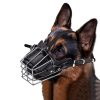 Mascota perro boca transpirable ajustable Anti-mordedura Metal bozal protección cubierta perro accesorios 2