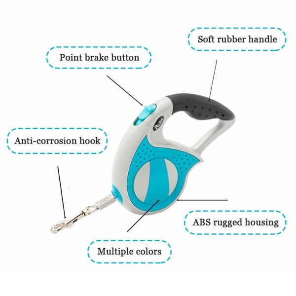 Coleira automática retrátil para cães com corda de tração para cães 3