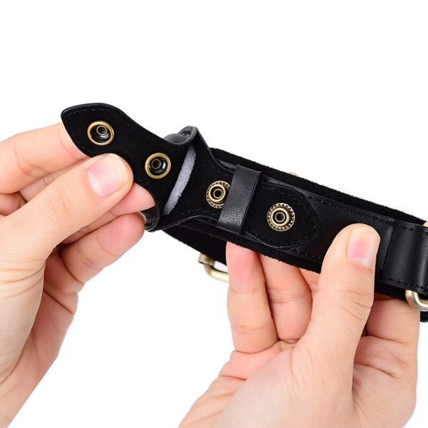 Coleira Airtag para cachorro de couro genuíno de luxo anti-perda coleira de animal de estimação 5 Coleira Airtag para cachorro de couro genuíno de luxo anti-perda coleira de animal de estimação 5