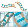 Parrot Perch Climbing Ladder Wood Platform Bird Stand Sanded Stairs Chew Toy for Small Medium Birds Easy to Install 6