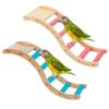 Parrot Perch Climbing Ladder Wood Platform Bird Stand Sanded Stairs Chew Toy for Small Medium Birds Easy to Install 2